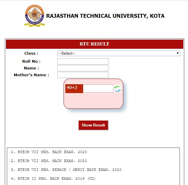 RTU Result 2020