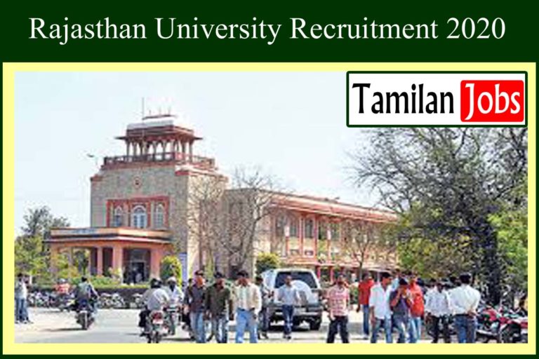 Rajasthan University Recruitment 2020