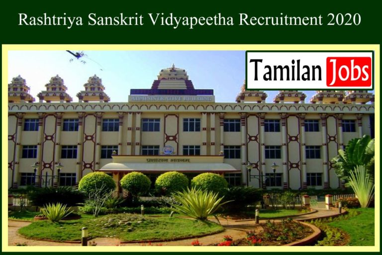 Rashtriya Sanskrit Vidyapeetha Recruitment 2020