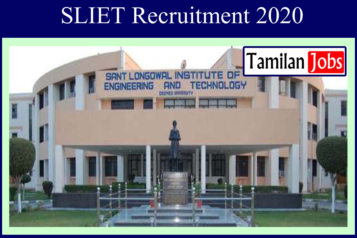 SLIET Recruitment 2020