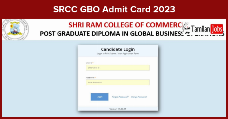 SRCC GBO Admit Card 2023