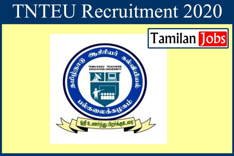 TNTEU Recruitment 2020