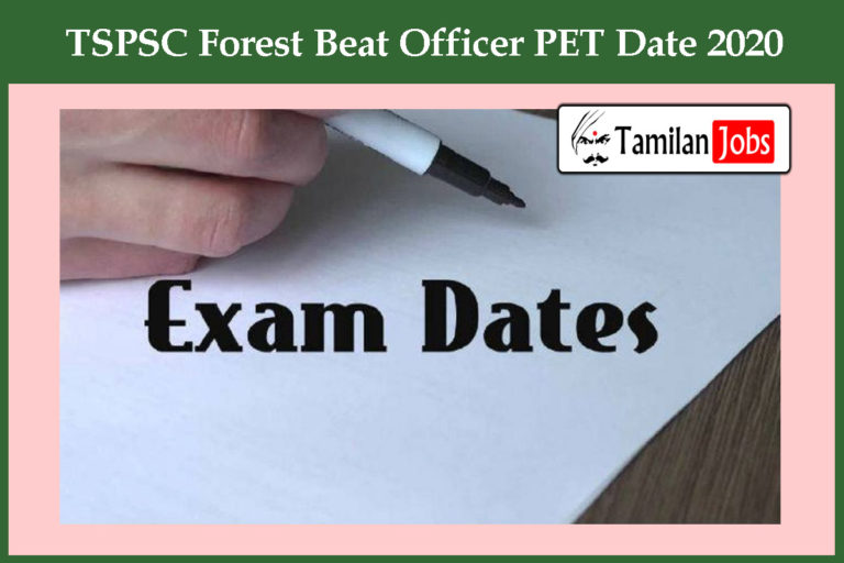 TSPSC Forest Beat Officer PET Date 2020