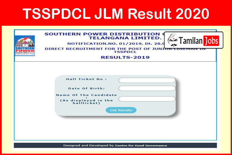TSSPDCL JLM Result 2020