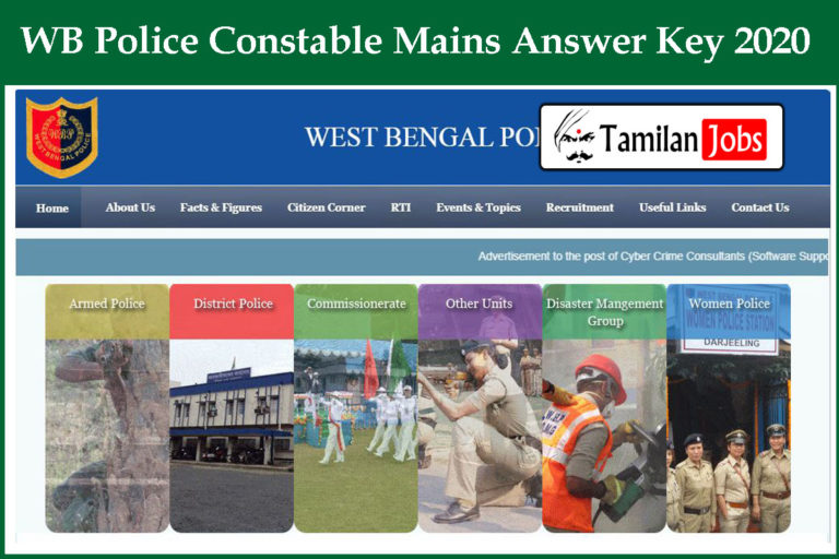 WB Police Constable Mains Answer Key 2020