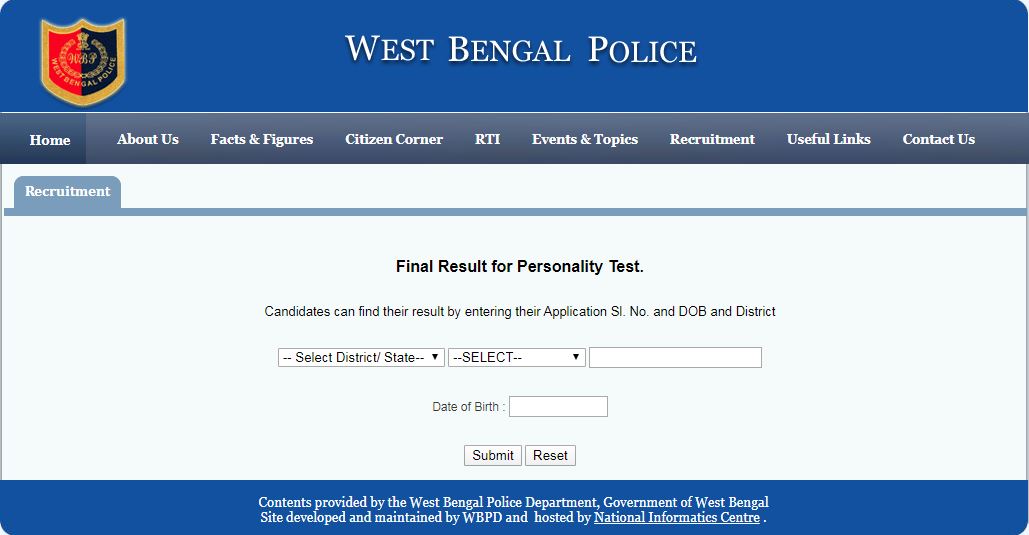 Wb Police Si Result 2020