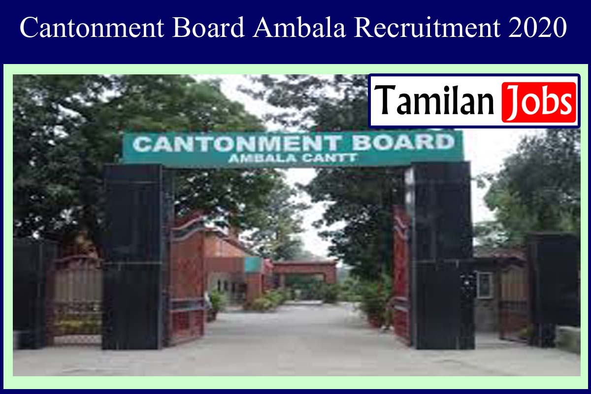 Cantonment Board Ambala Recruitment 2020