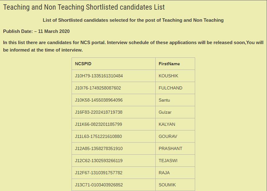 Dsrvs Junior Assistant Result 2020