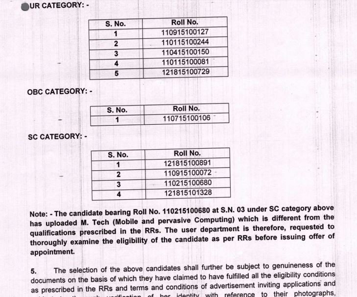 DSSSB PGT Computer Science Result 2020