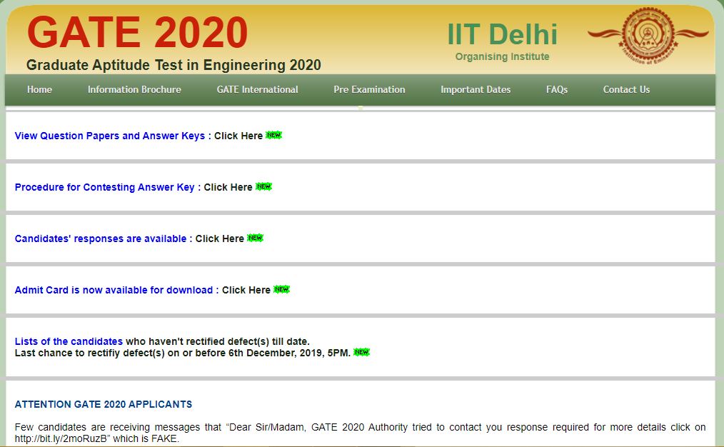 GATE 2020 Result