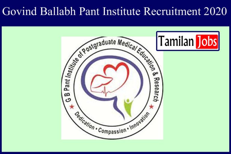 Govind Ballabh Pant Institute Recruitment 2020