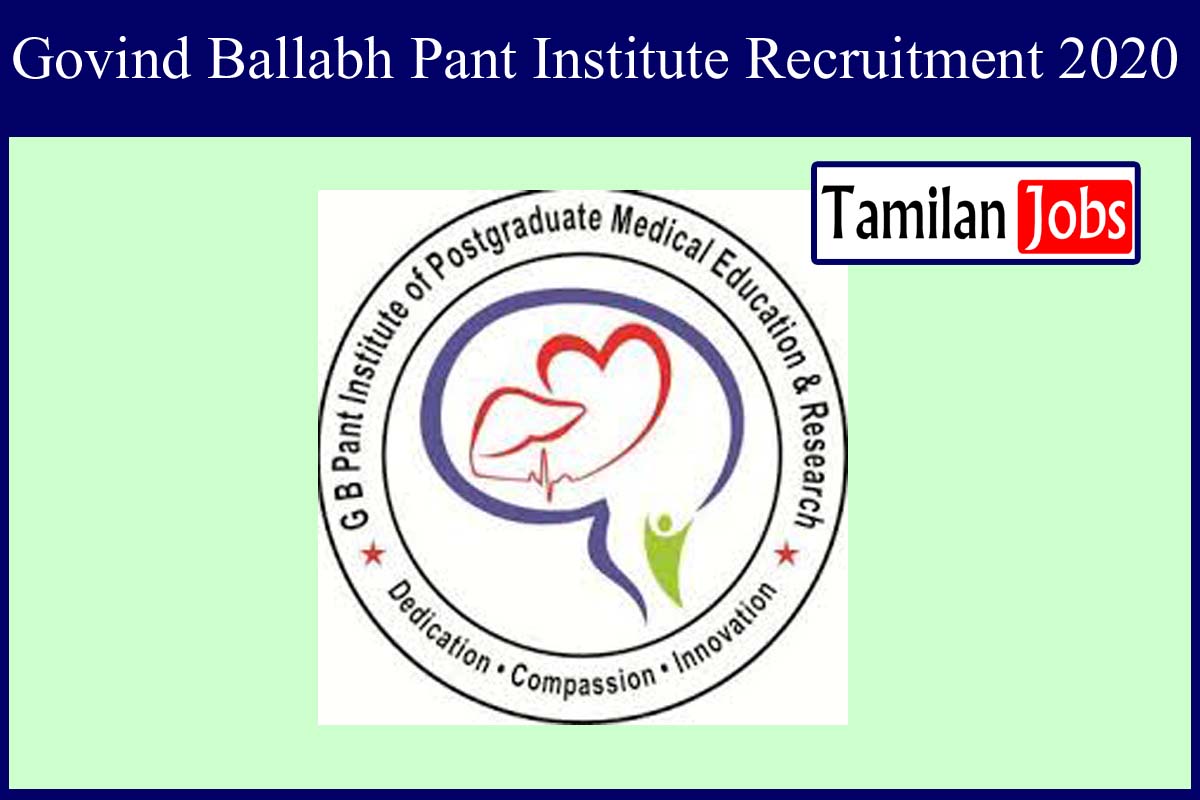 Govind Ballabh Pant Institute Recruitment 2020
