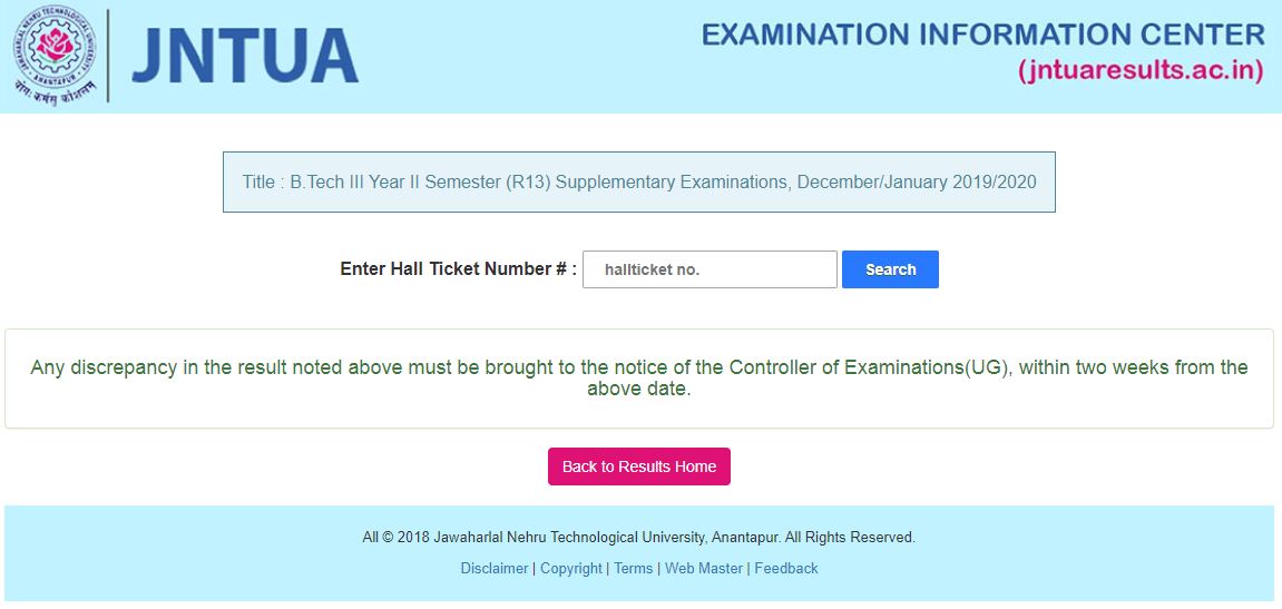 JNTUA B.Tech 3-2 Results 2020