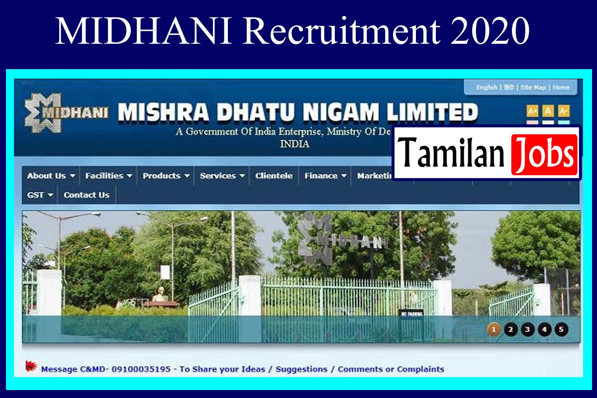 Midhani Recruitment 2020