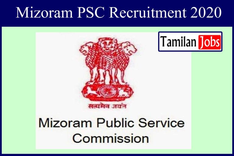 Mizoram PSC Recruitment 2020