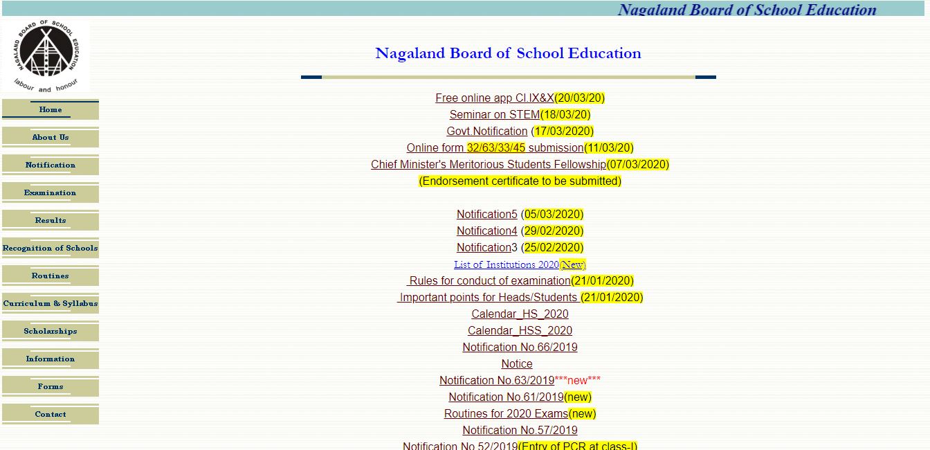 NBSE HSLC Result 2020