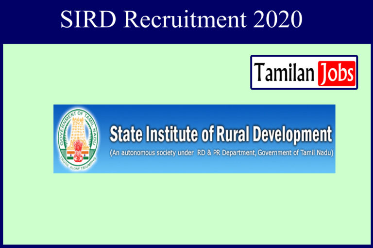 SIRD Recruitment 2020