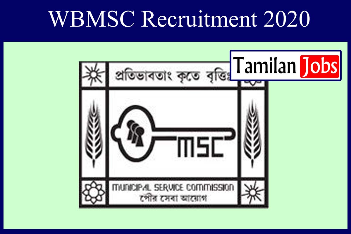 WBMSC Recruitment 2020