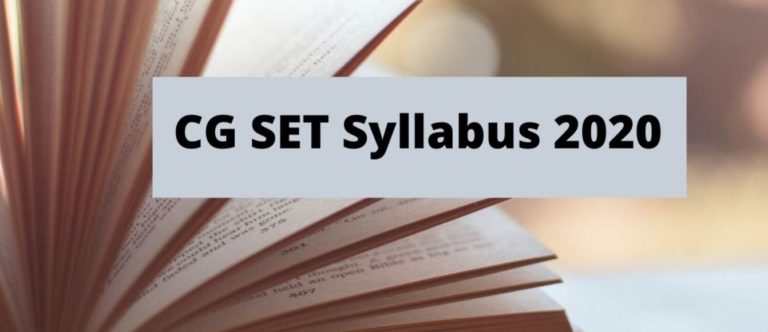 CG SET Syllabus 2020