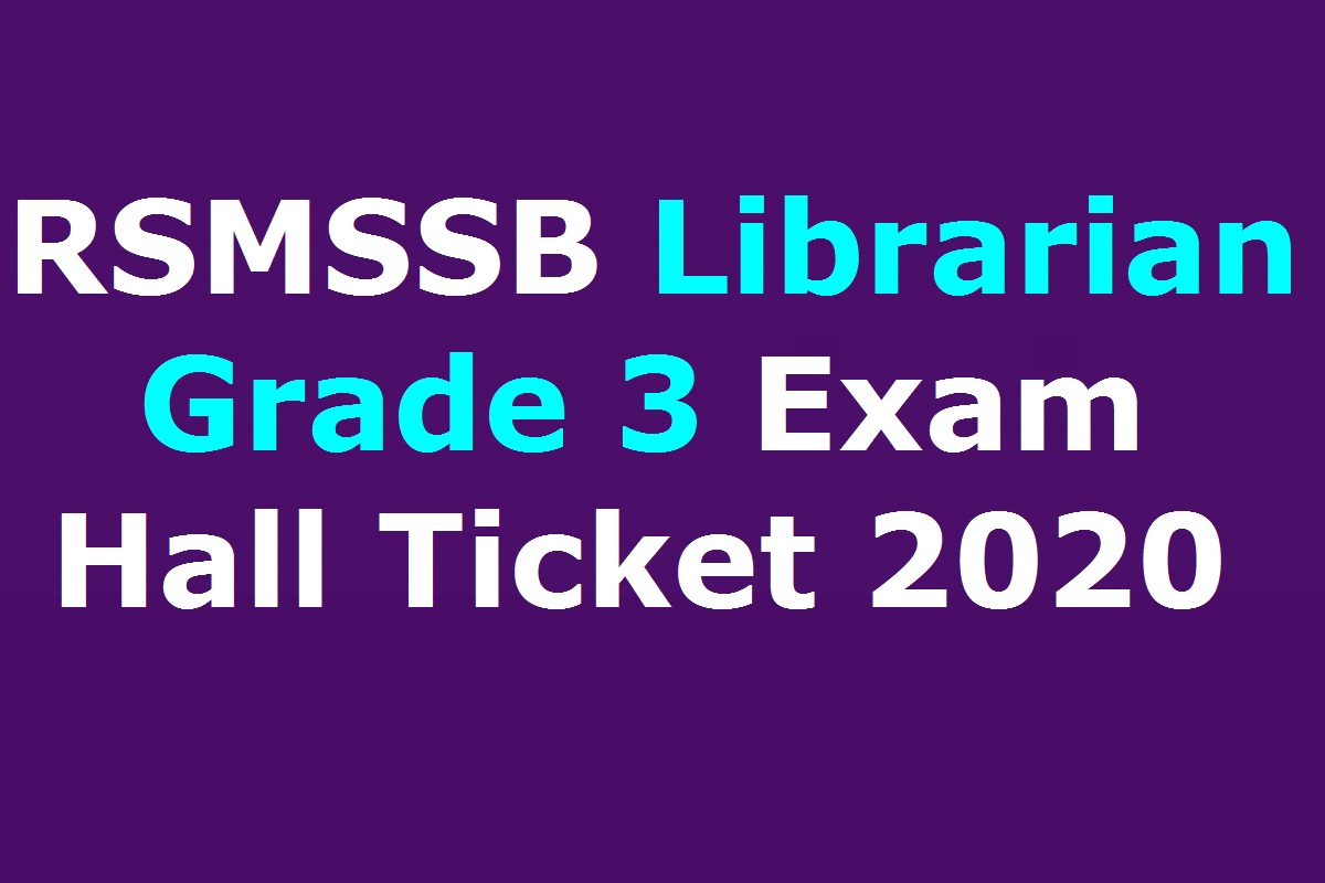 RSMSSB Librarian Admit Card 2020