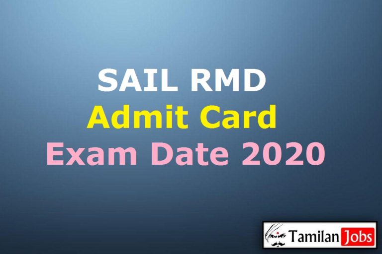 SAIL RMD Admit Card 2020
