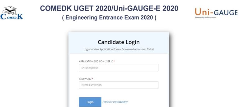 COMEDK UGET Admit Card 2020