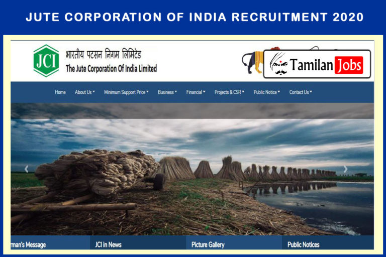 Jute Corporation of India Recruitment 2020