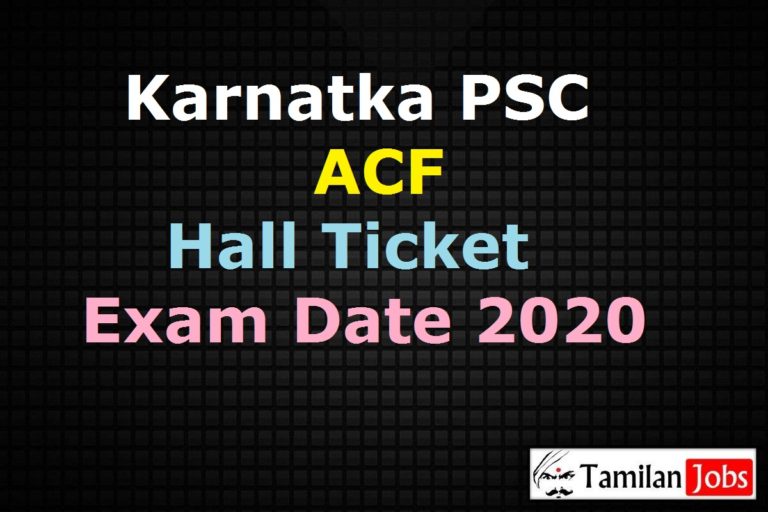 KPSC ACF Hall Ticket 2020