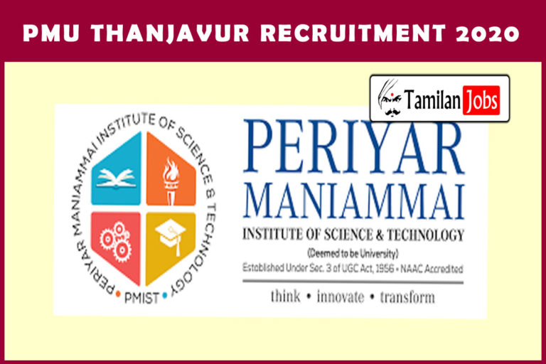 PMU Thanjavur Recruitment 2020