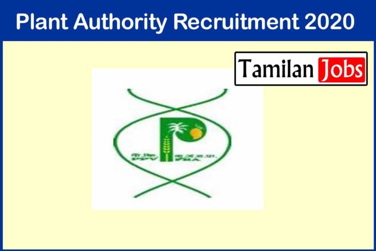 Plant Authority Recruitment 2020