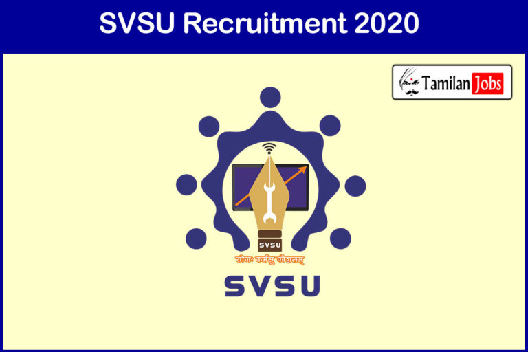 SVSU Recruitment 2020