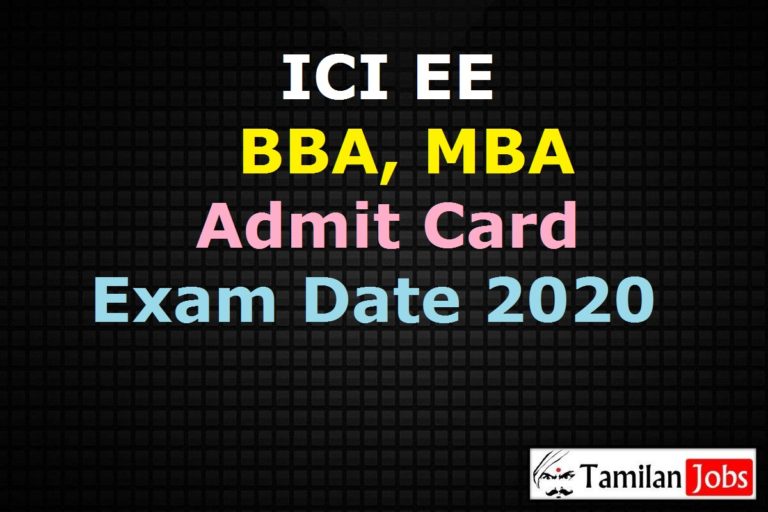 ICI EE Admit Card 2020