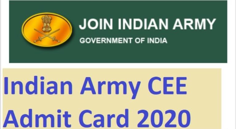 Indian Army CEE Admit Card 2020