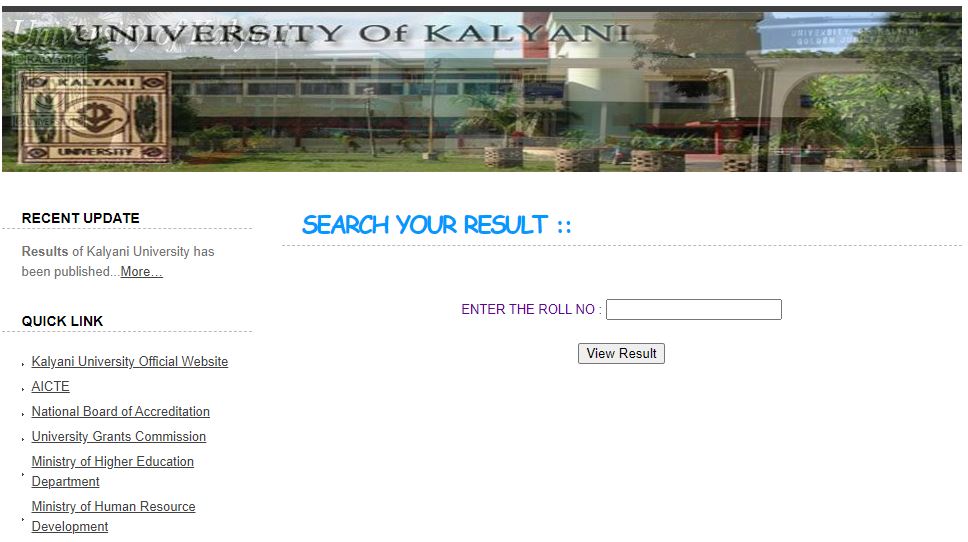 Kalyani University Result 2020