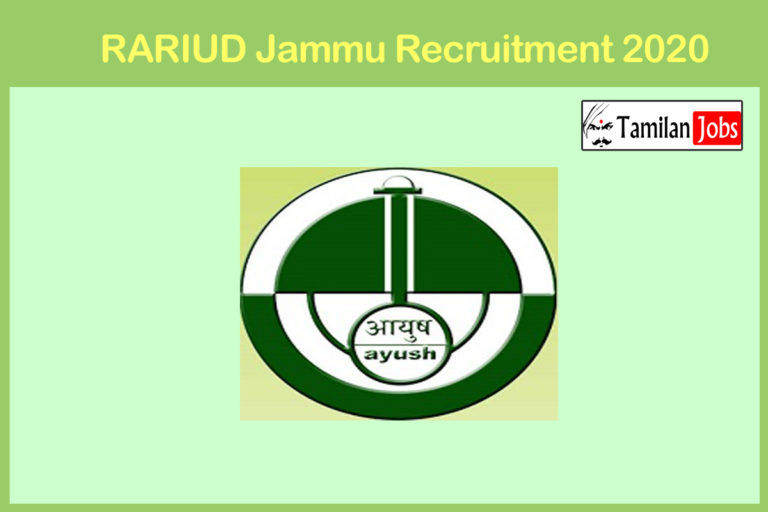 RARIUD Jammu Recruitment 2020 Out – Apply For SRF Jobs