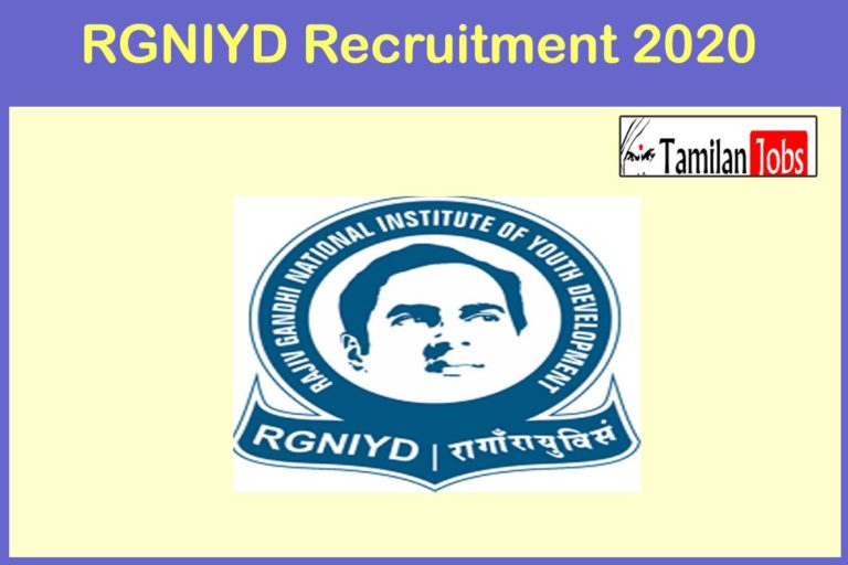 RGNIYD Recruitment 2020 Out – Apply Online For Consultant Jobs
