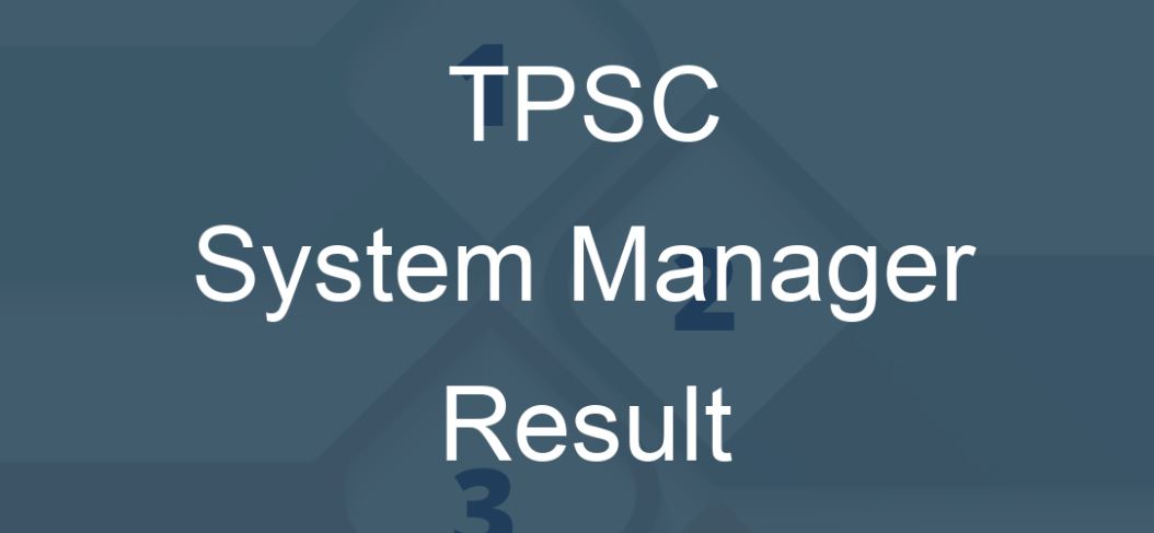 Tpsc System Manager Result 2020