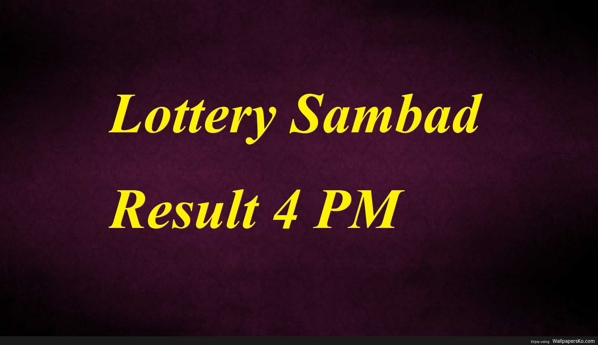 Sikkim lottery Sambad 4 pm result today