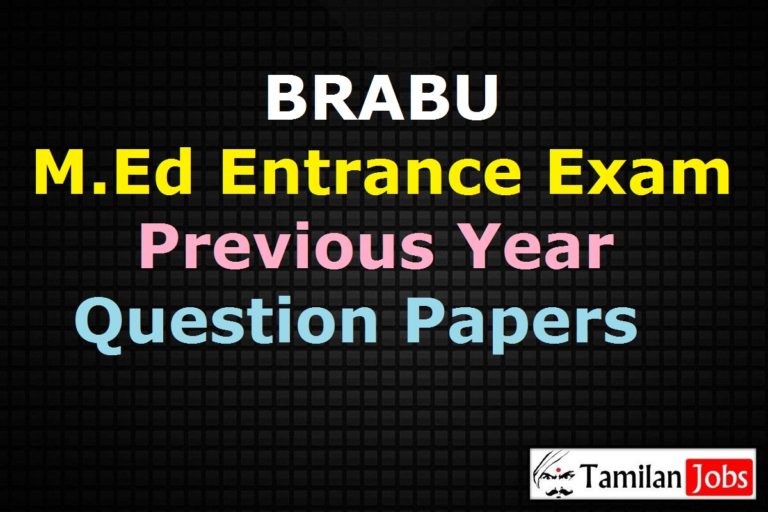 BRABU M.Ed Entrance Exam Previous Year Question Papers