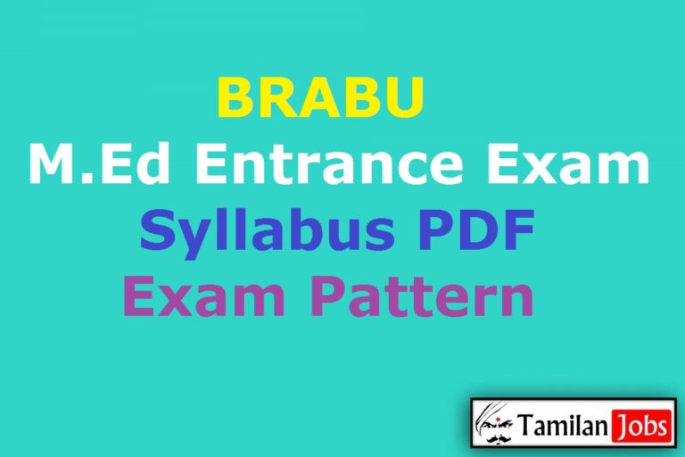 BRABU M.Ed Entrance Exam Syllabus 2020