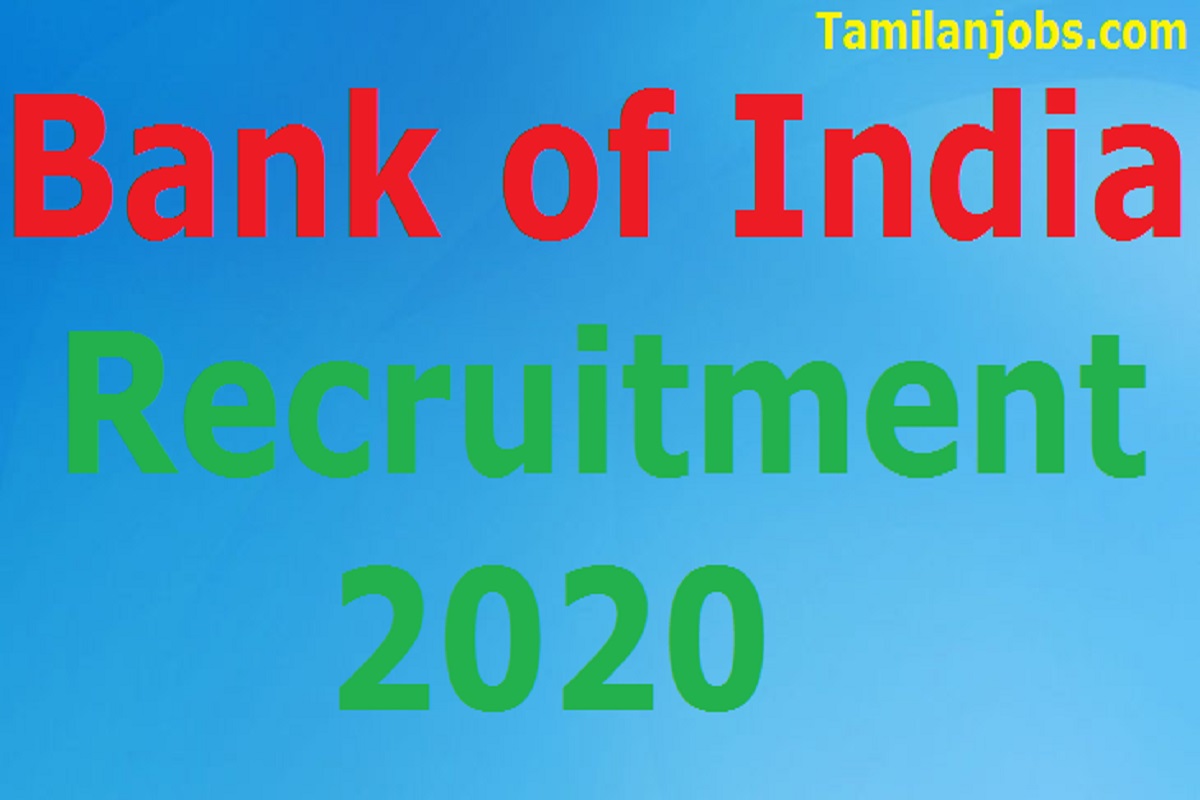 Bank of India Recruitment 2020