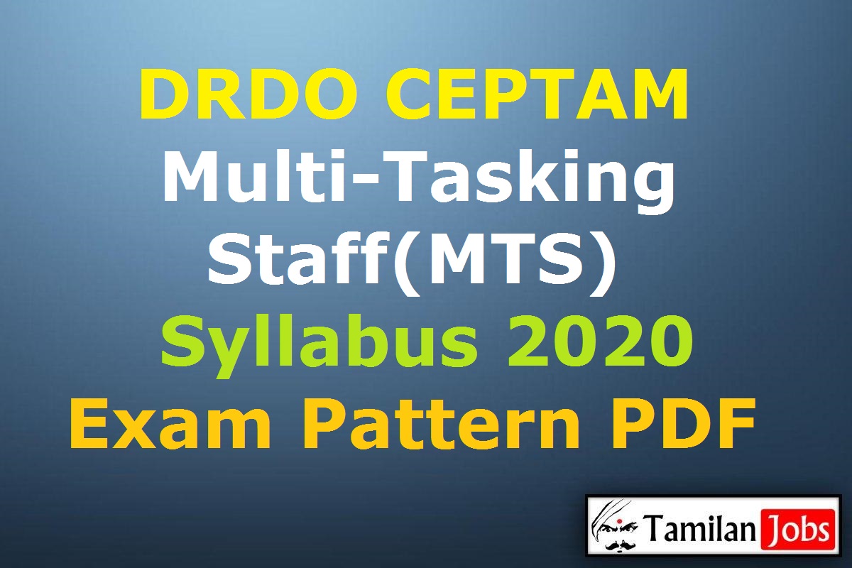 Drdo Ceptam Mts Syllabus 2020 Pdf