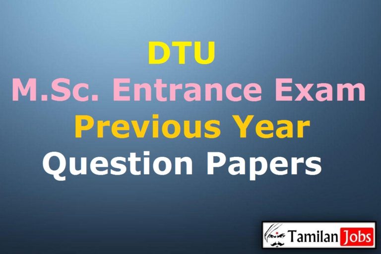 DTU M.Sc. Entrance Exam Previous Year Question Papers