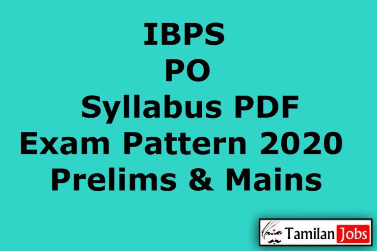 IBPS PO Syllabus 2020 PDF