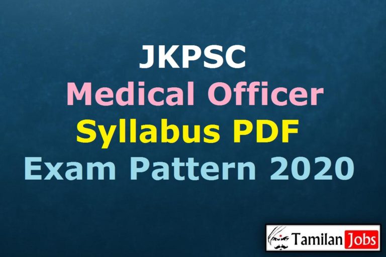 JKPSC Medical Officer Syllabus 2020