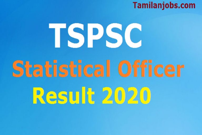 TSPSC Statistical Officer Result 2020