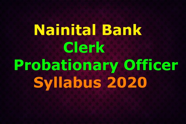 Nainital Bank Syllabus 2020