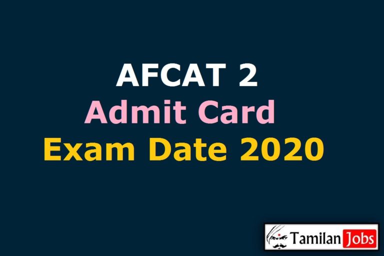 AFCAT 2 Admit Card 2020