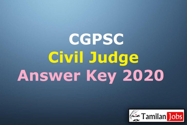 CGPSC Civil Judge Answer Key 2020