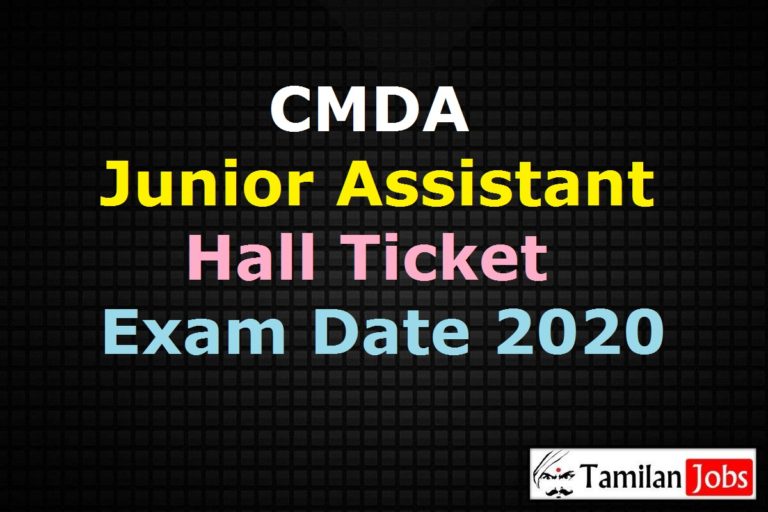 CMDA Junior Assistant Hall Ticket 2020